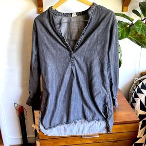 Eileen Fisher washed grey cotton tunic